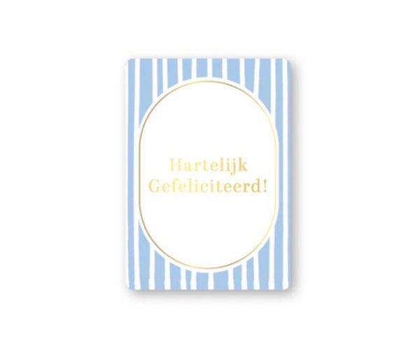 A7 kaartje - Hartelijk gefeliciteerd - blauw