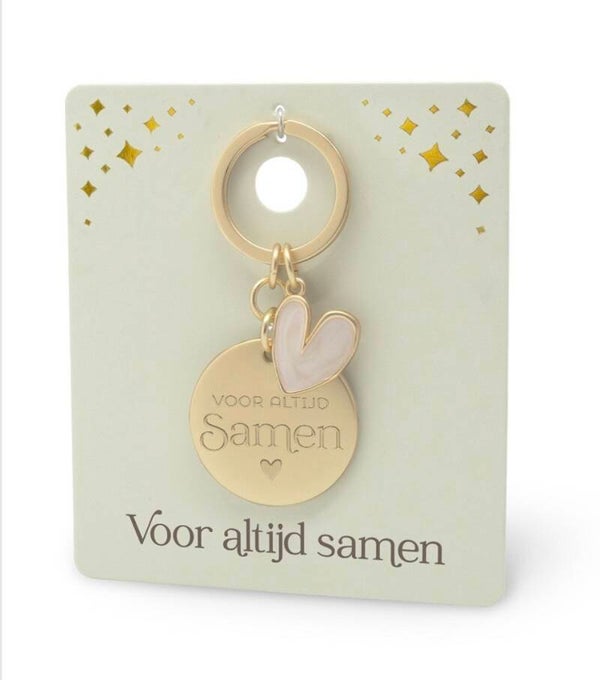 Sleutelhanger - Goud - Voor altijd samen