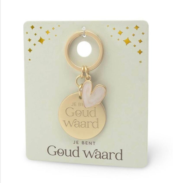 Sleutelhanger - Goud - Jij bent goudwaard