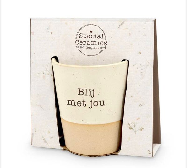 Special ceramics mok - Beige - Blij met jou