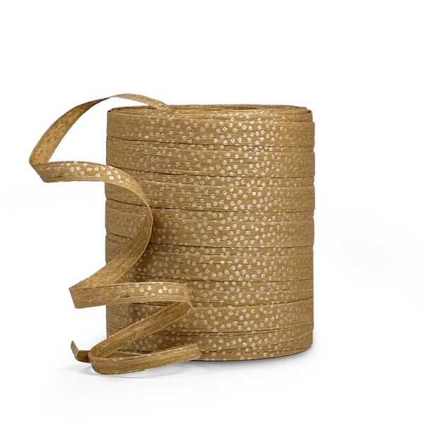 Cadeaulint - goud met beige stipjes
