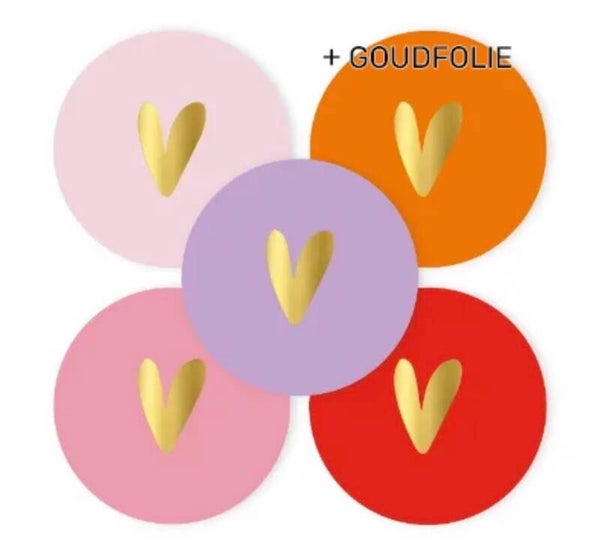 Stickers (10st) hartje gemengd