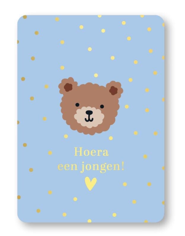 A6 kaart - Hoera een jongen