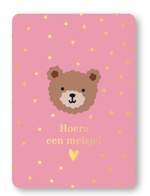 A6 kaart -  Hoera een meisje
