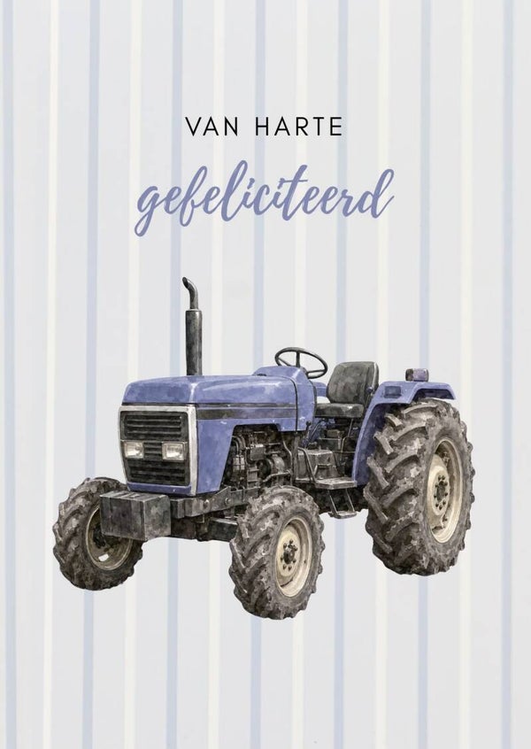 A6 kaart - van harte gefeliciteerd tractor jongens