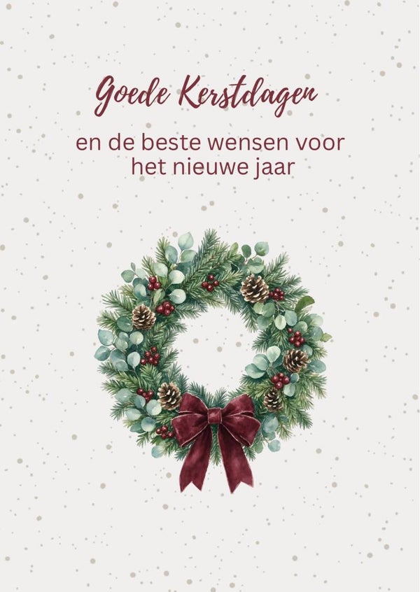 A6 kerstkaart - krans