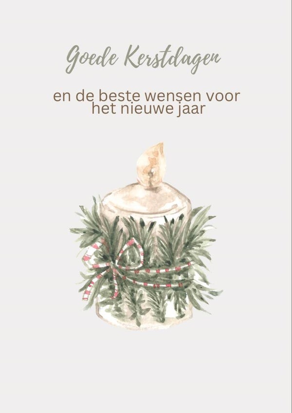 A6 kerstkaart - kaars