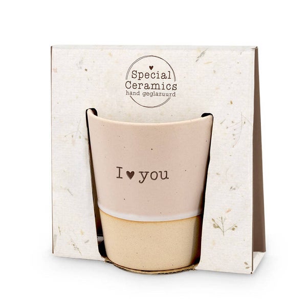 Special ceramics mok -lichtroze- I love you