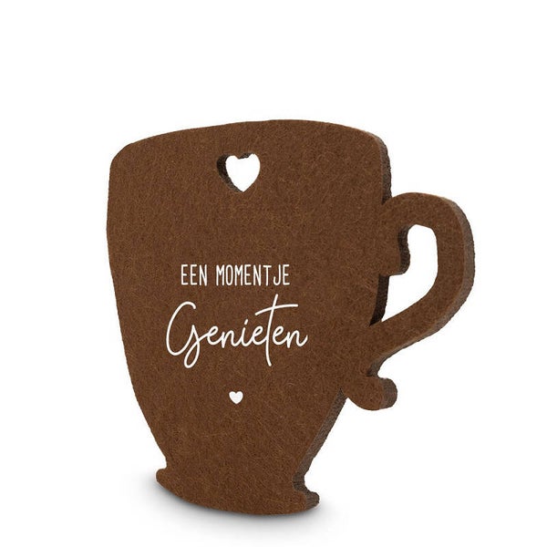 Vilten onderzetter - Mokje - Genieten