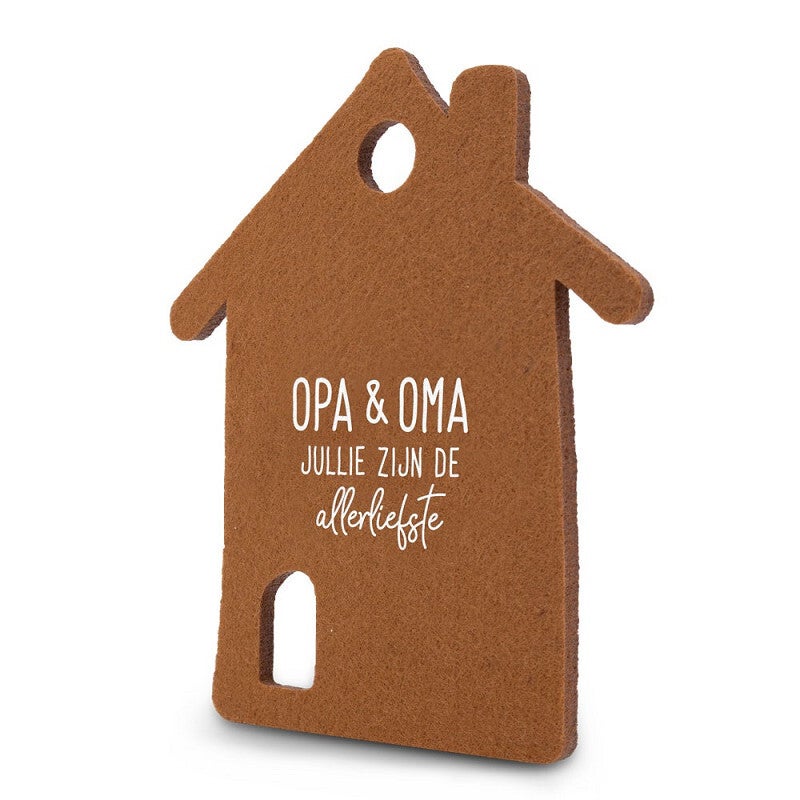 Vilten onderzetter - Huis - Opa en Oma