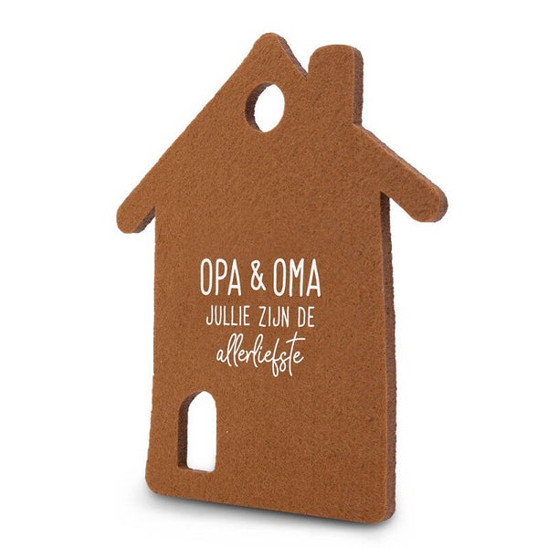 Vilten onderzetter - Huis - Opa en Oma