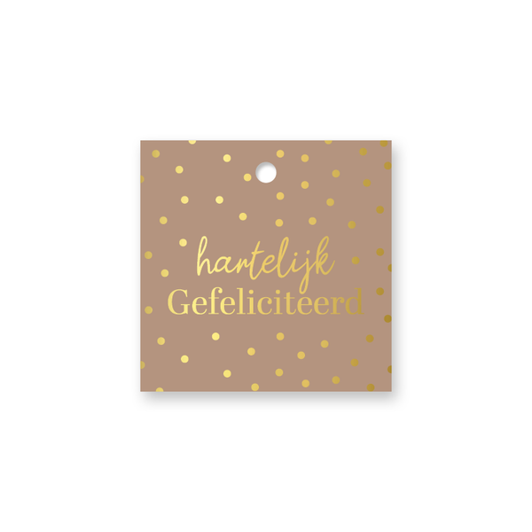Cadeaulabel - Hartelijk Gefeliciteerd