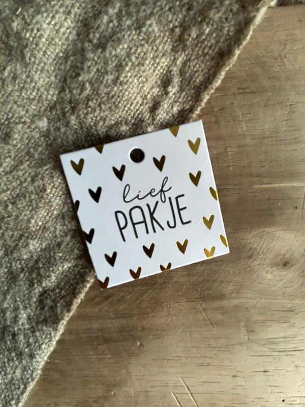 Cadeaulabel - Lief pakje - 60x60mm