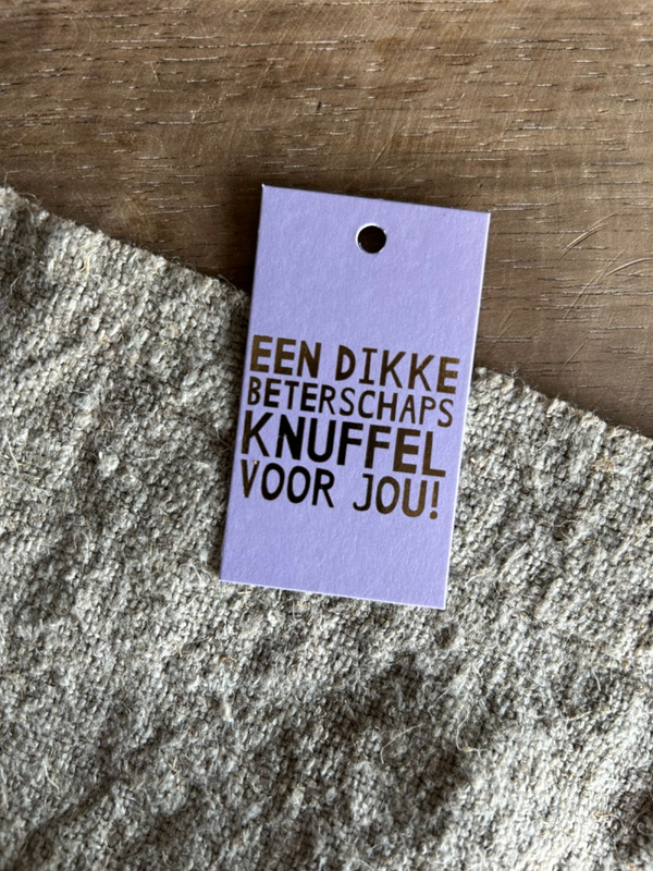 Cadeaulabel - Een dikke beterschapsknuffel voor jou - 40x70mm