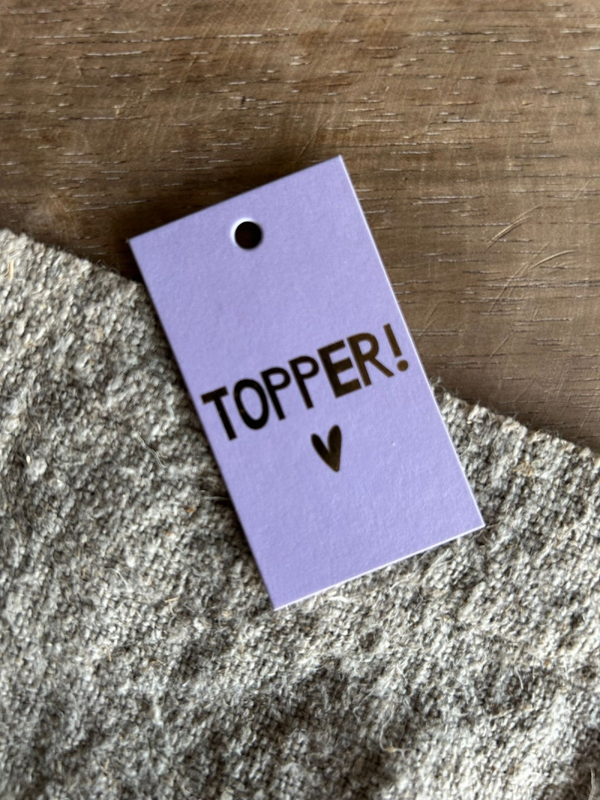 Cadeaulabel - Topper hartje - 40x70mm