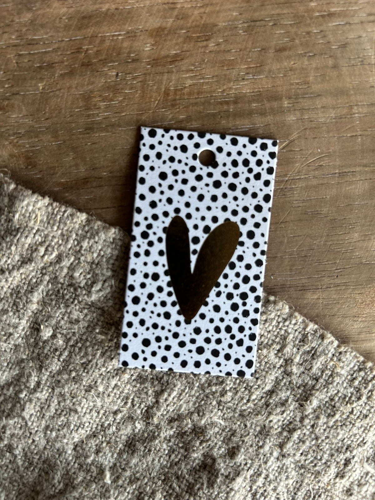 Cadeaulabel - hartje stippen - 40x70mm