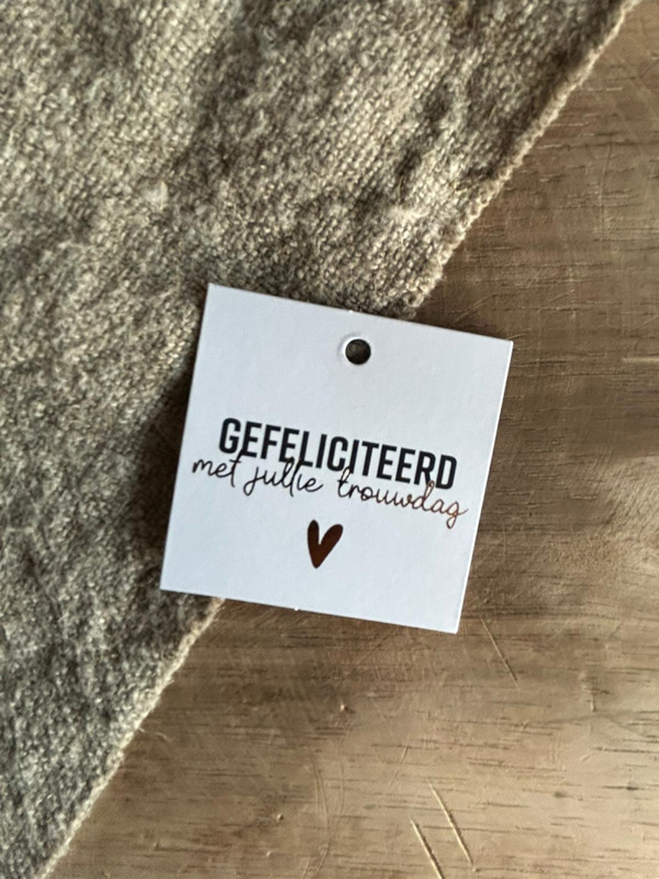 Cadeaulabel - Gefeliciteerd met jullie trouwdag - 60x60mm