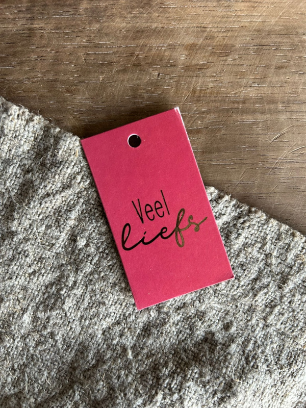 Cadeaulabel - Veel liefs - 40x70mm