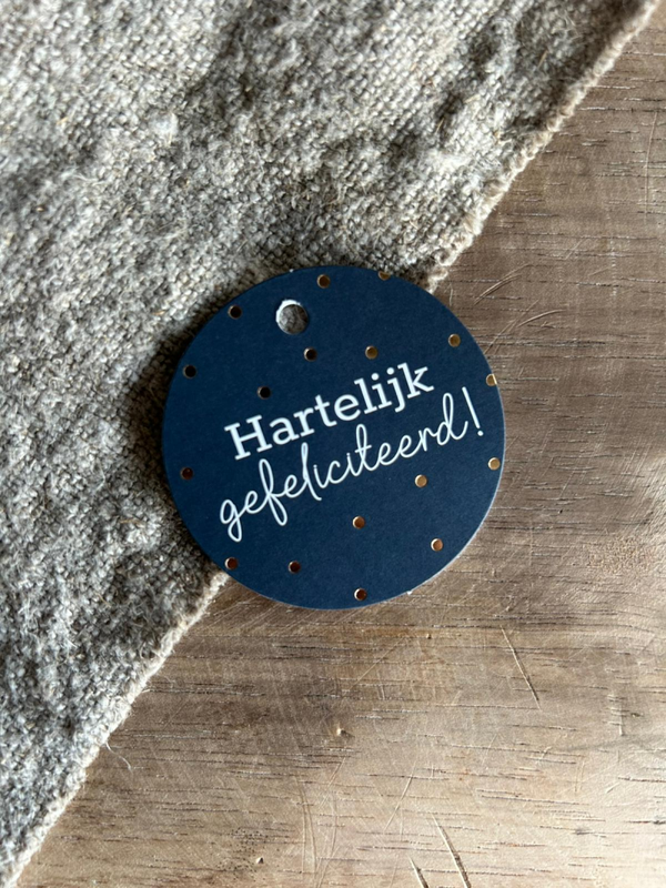 Cadeaulabel - Hartelijk Gefeliciteerd - D60mm