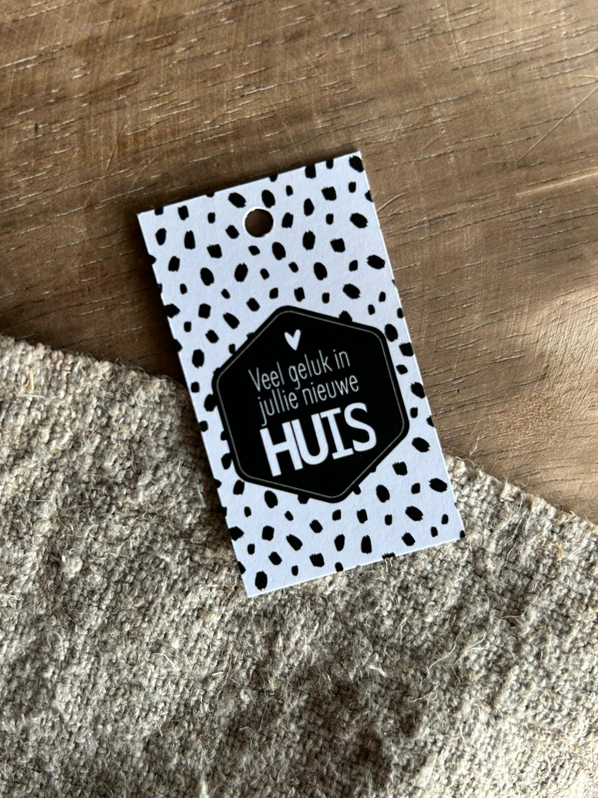 Cadeaulabel - Veel geluk in jullie nieuwe huis - 40x70mm