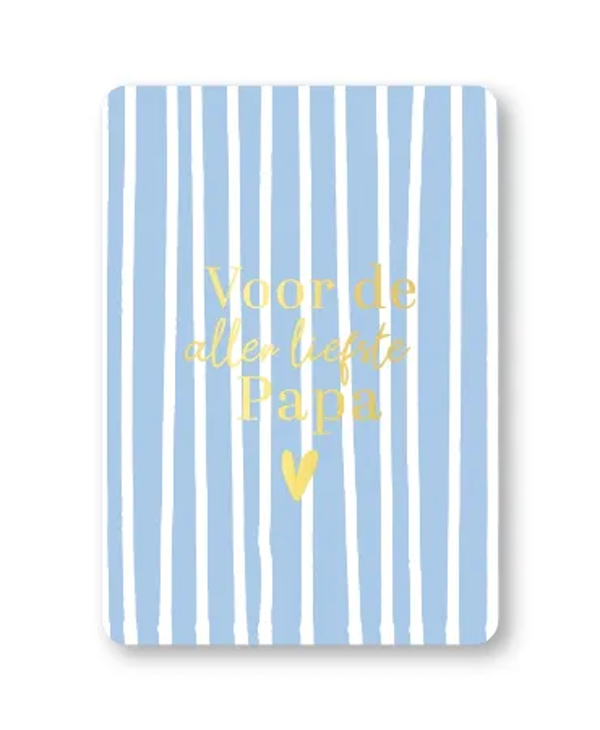 A6 kaart - Voor de allerliefste papa - blauw/wit