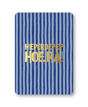 A6 kaart - Hieperdepiep hoera! - blauw