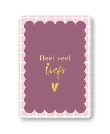 A6 kaart - Heel veel liefs (roze/paars)