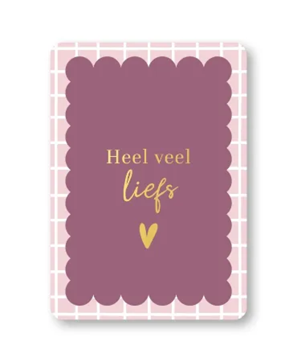 A6 kaart - Heel veel liefs (roze/paars)