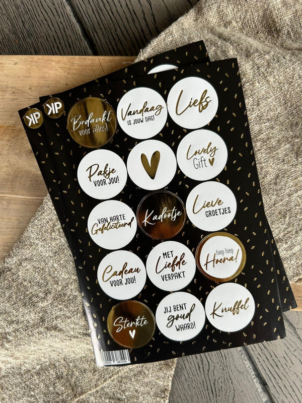 Stickervel - Zwart/goud