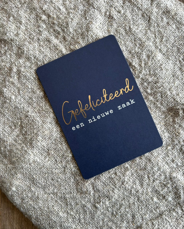 Cadeaukaartje A7 - Gefeliciteerd een nieuwe zaak