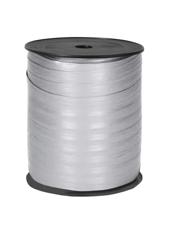 Krullint paperlook tweezijdig 10mm x rol 10 mtr -  Zilver