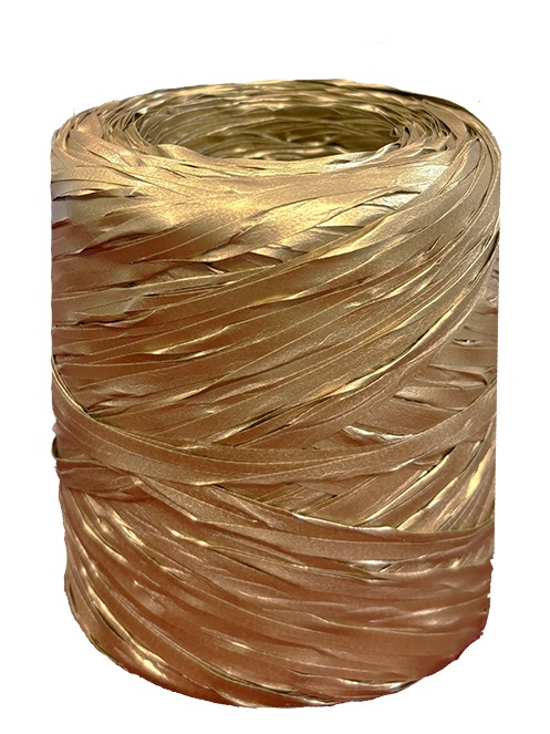 Lint Raffia 5mm x rol 10mtr - Goud