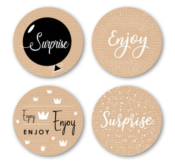 Stickers (10st) Enjoy/Suprise