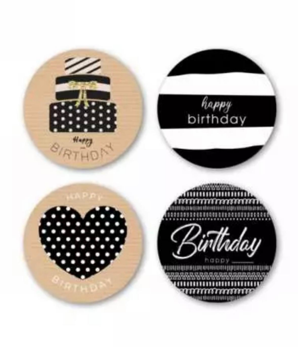 Stickers (10st) Happy birthday/hartje