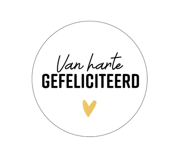 Stickers (10st) - Van harte gefeliciteerd - Hartje