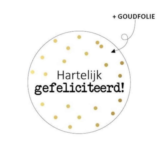 Stickers (10st) - Hartelijk Gefeliciteerd - Stippen