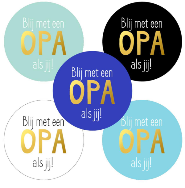 Stickers (5st) - Blij met een opa als jij!
