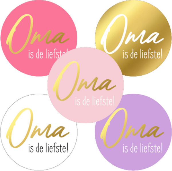 Stickers (5st) - Oma is de liefste!
