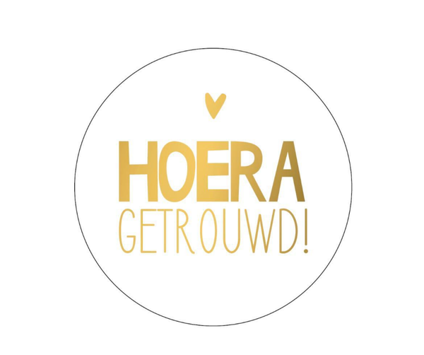 Stickers (10st) - Hoera getrouwd