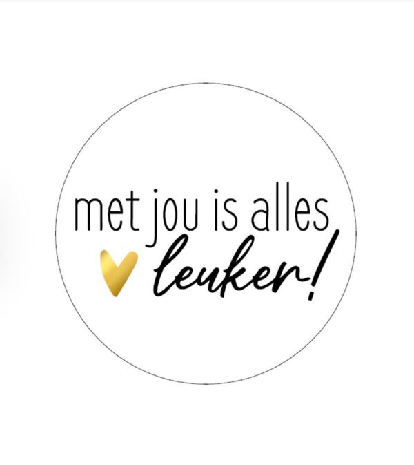 Stickers (10st) - Met jou is alles leuker - hartje