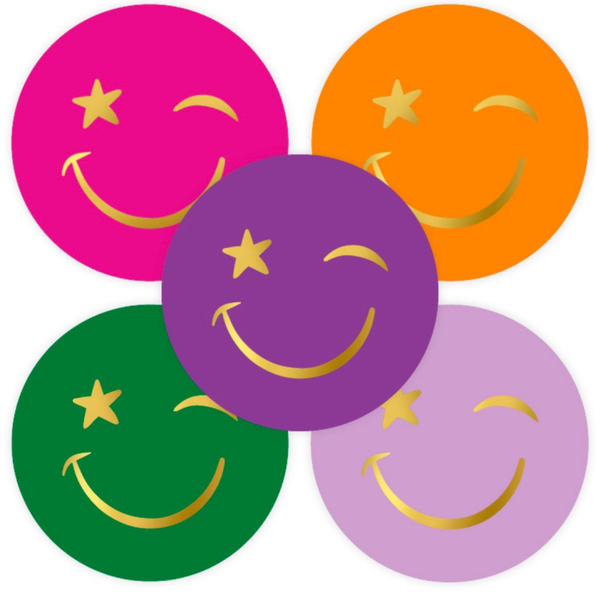 Stickers (10st) - Smiley - Vrolijke kleurtjes