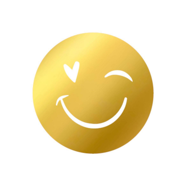 Stickers (10st) - Smiley - Goud