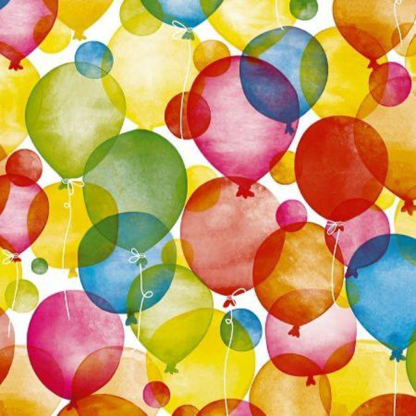 Cadeaupapier - ballonnen kids - 200x70mm