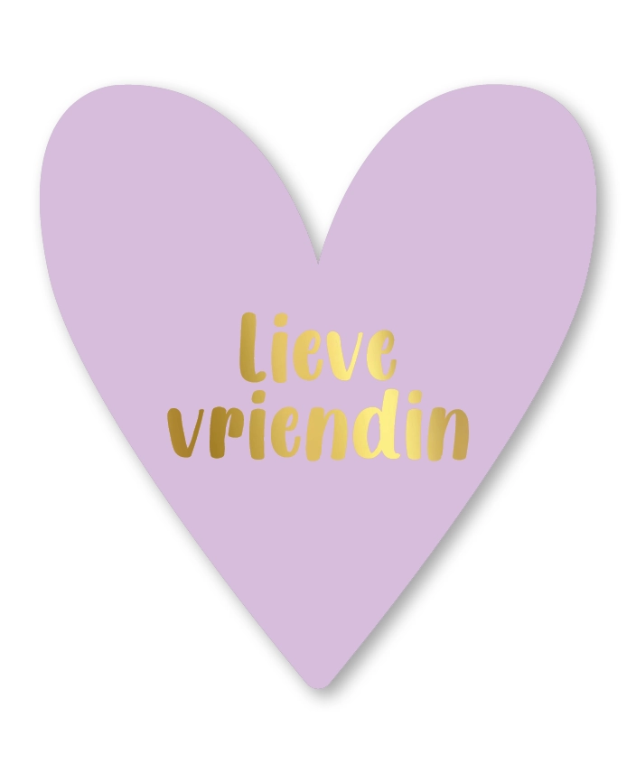 A6 kaart - lieve vriendin - hartje - paars