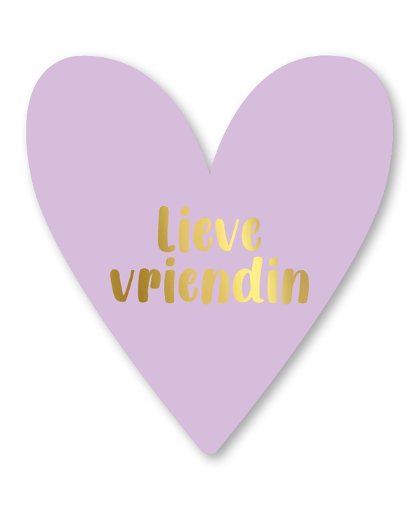 A6 kaart - lieve vriendin - hartje - paars