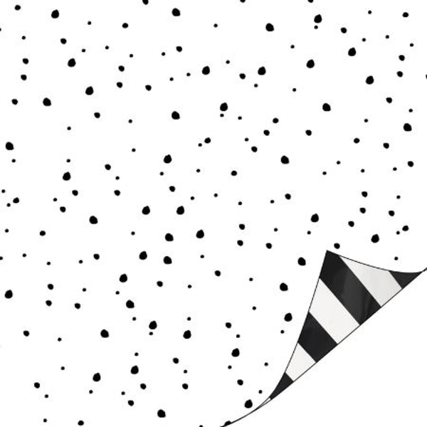 Cadeaupapier - sweet confetti/streep - dubbelzijdig 200x70mm