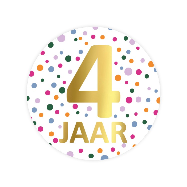 Sticker (4 jaar) Confetti (10st)