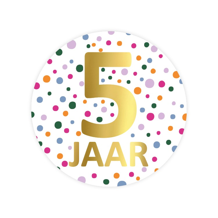 Sticker (5 jaar) Confetti (10st)