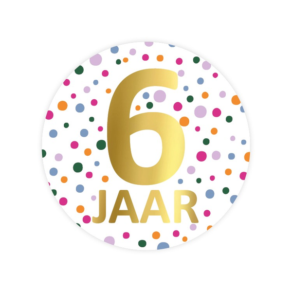 Sticker (6 jaar) - Confetti (10st)