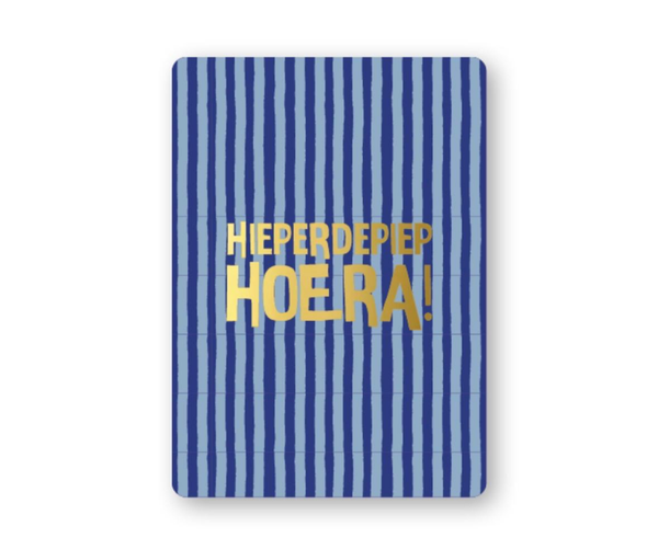 A7 kaart - Hieperdepiep hoera! - blauw